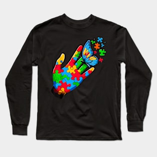 Autism Awareness Butterfly Teacher Long Sleeve T-Shirt